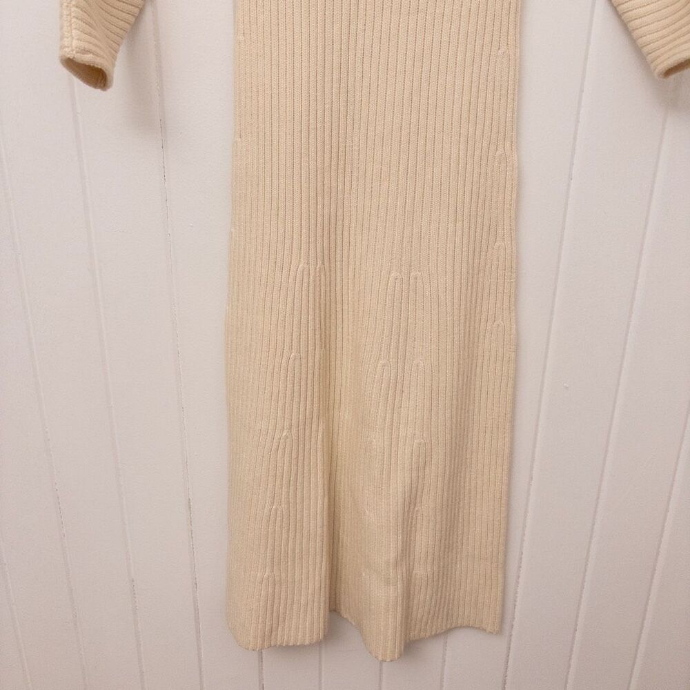 MARA HOFFMAN Samira Wrap-effect Ribbed Organic Cotton-blend Midi Dress Cream Siz - Picture 9 of 12